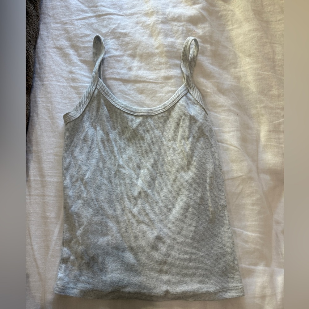 Aritzia TNA ribbed grey tank top